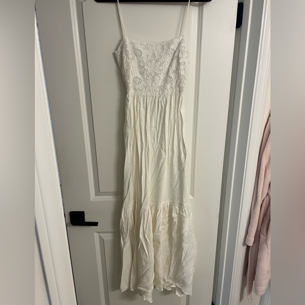 Oysho Linen White Dress